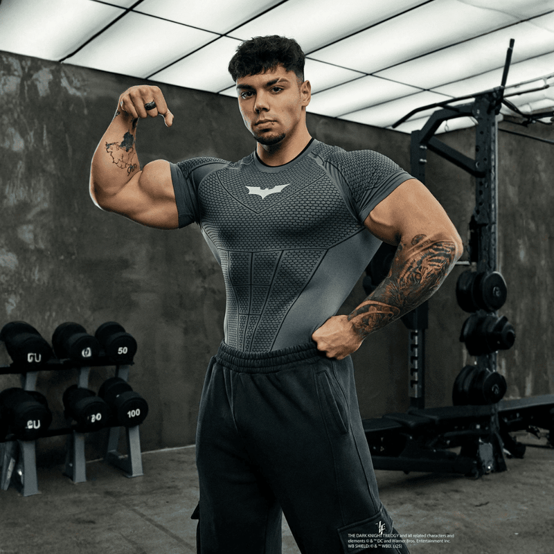BATMAN COMPRESSION TEES DARK GREY