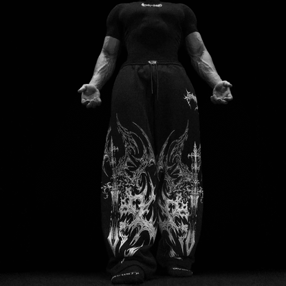 SHADOWFLAME UNCUFFED SWEATPANTS [VOID BLACK]