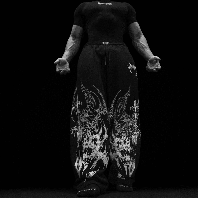 SHADOWFLAME UNCUFFED SWEATPANTS [VOID BLACK]