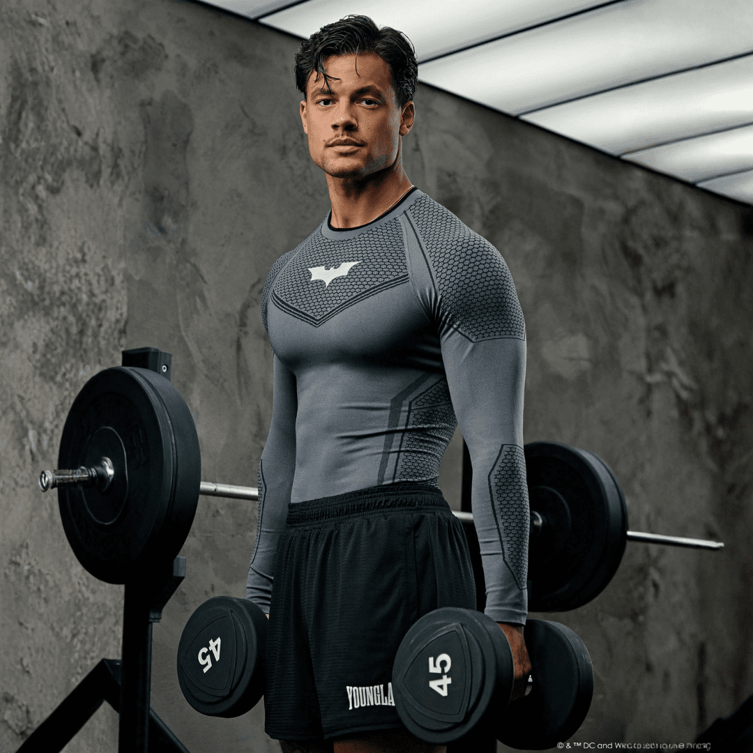 BATMAN COMPRESSION LONGSLEEVES DARK GREY