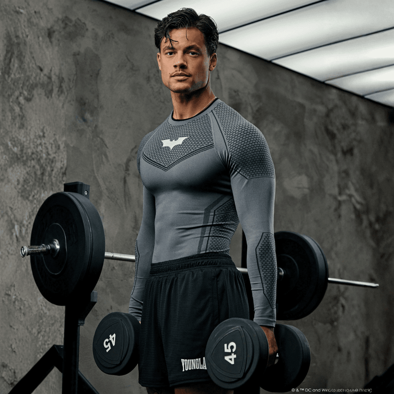 BATMAN COMPRESSION LONGSLEEVES DARK GREY