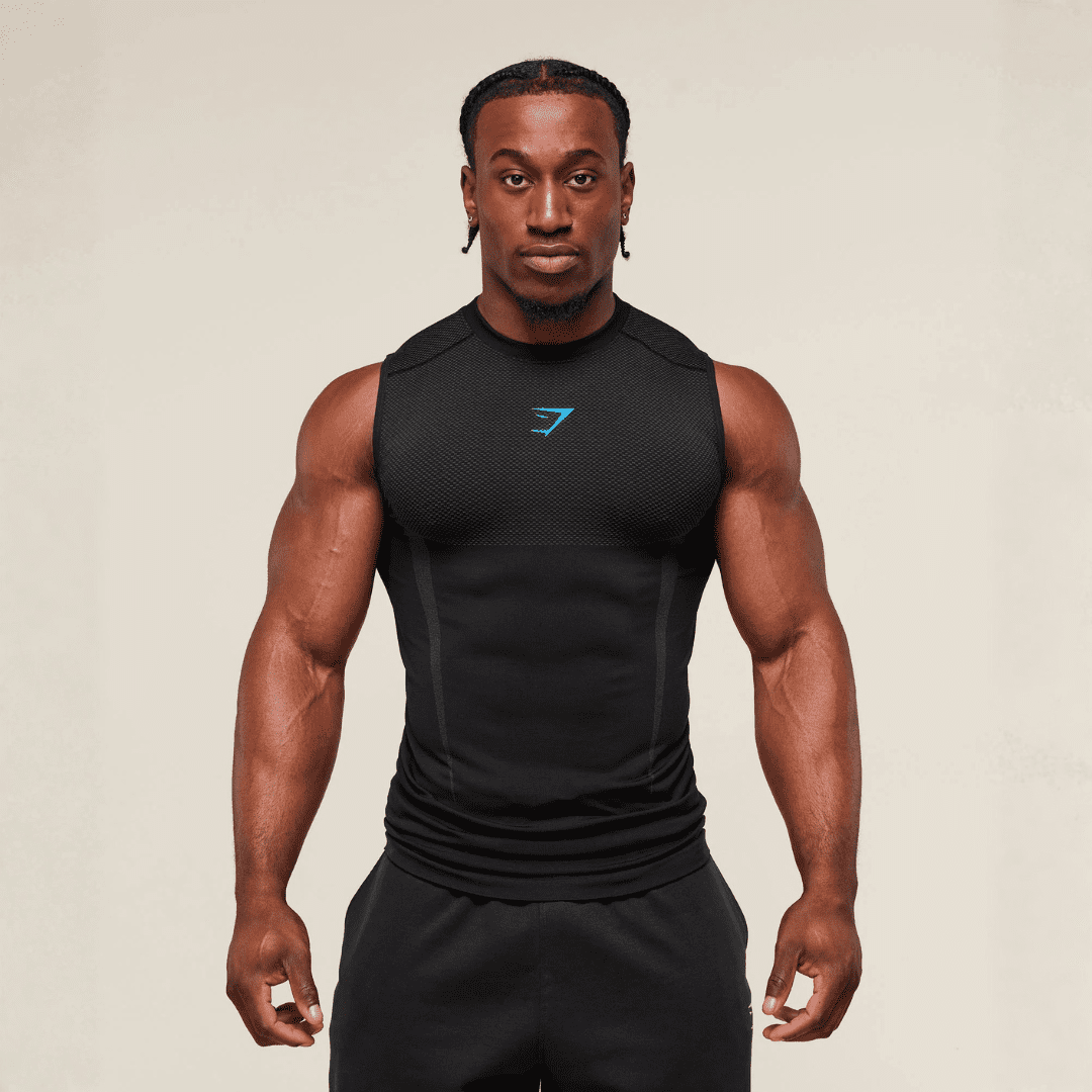GYMSHARK ONYX 5.0 TANK - BLACK/ONYX GREY