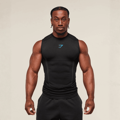 GYMSHARK ONYX 5.0 TANK - BLACK/ONYX GREY