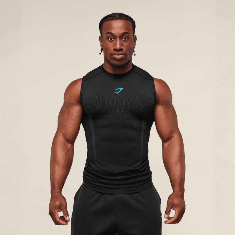 GYMSHARK ONYX 5.0 TANK - BLACK/ONYX GREY