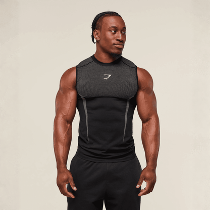GYMSHARK ONYX 5.0 TANK - BLACK/LIGHT GREY