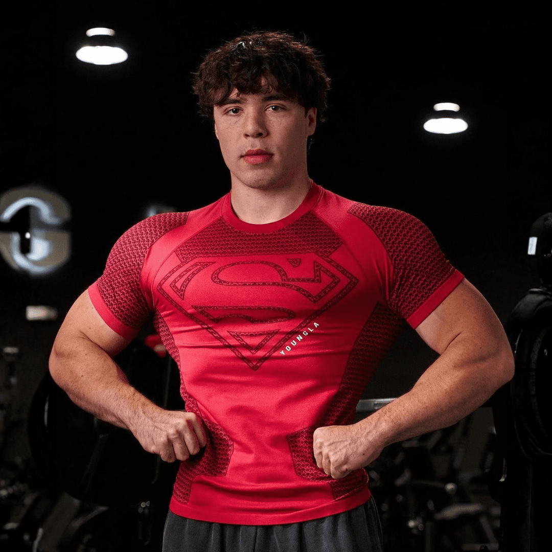 SUPERMAN COMPRESSION TEES RED