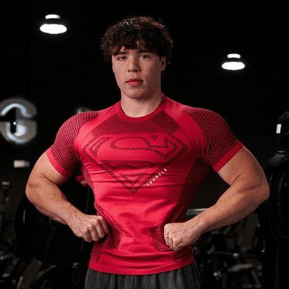 SUPERMAN COMPRESSION TEES RED