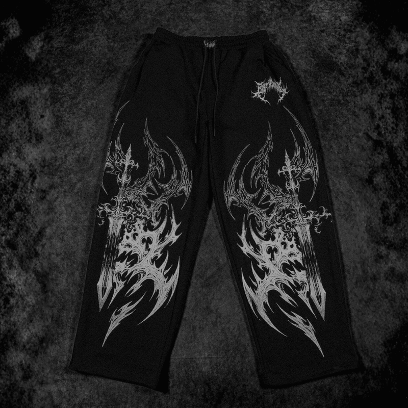 SHADOWFLAME UNCUFFED SWEATPANTS [VOID BLACK]