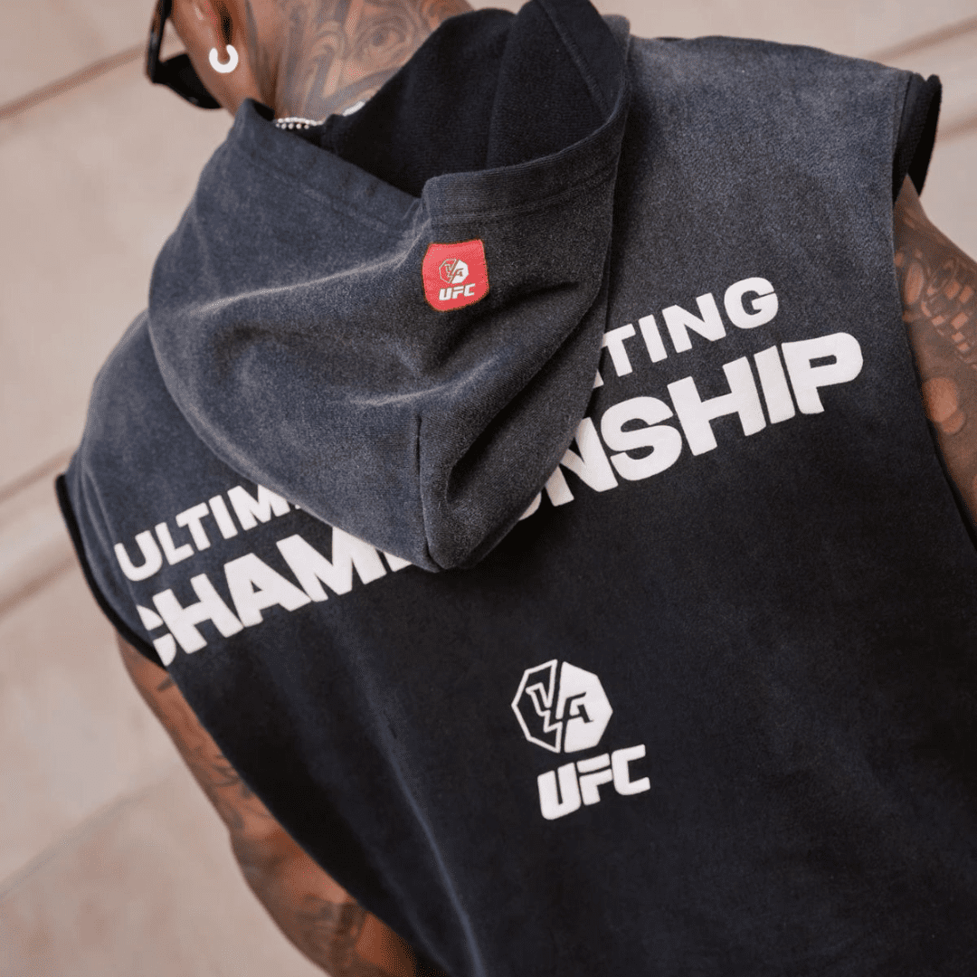 UFC CUT-OFF HOODIE BLACK