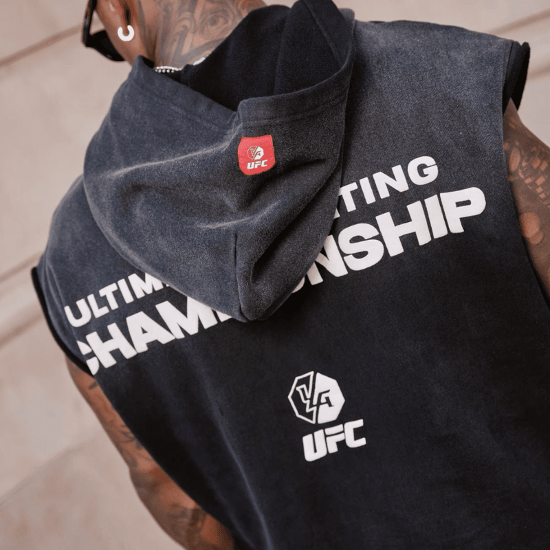 UFC CUT-OFF HOODIE BLACK