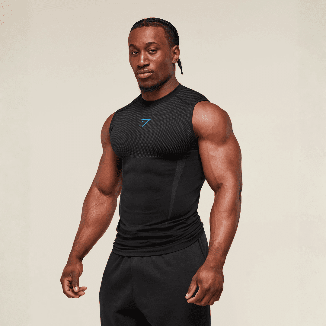 GYMSHARK ONYX 5.0 TANK - BLACK/ONYX GREY