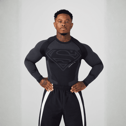 SUPERMAN COMPRESSION LONGSLEEVES BLACK