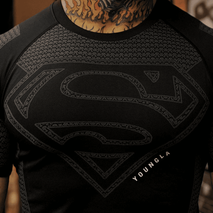 SUPERMAN COMPRESSION TEES BLACK