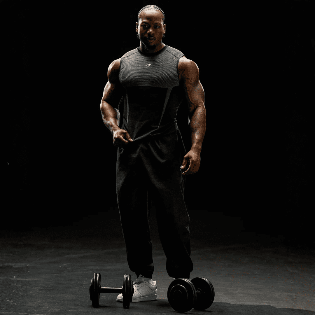 GYMSHARK ONYX 5.0 TANK - BLACK/LIGHT GREY
