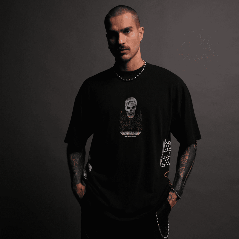 AUSTIN 3:16 "PREMIUM" OVERSIZED TEE IN BLACK