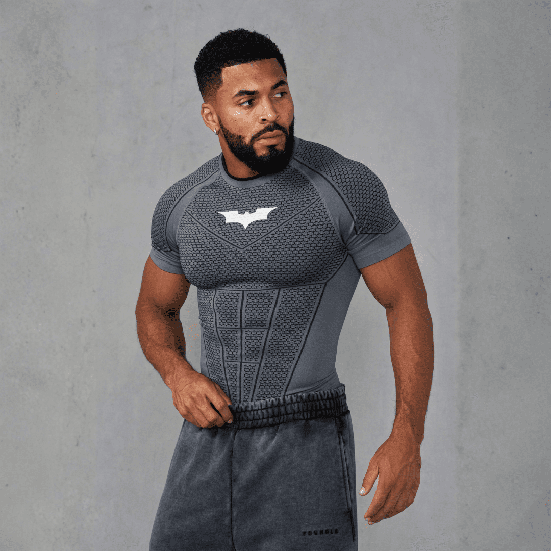 BATMAN COMPRESSION TEES DARK GREY