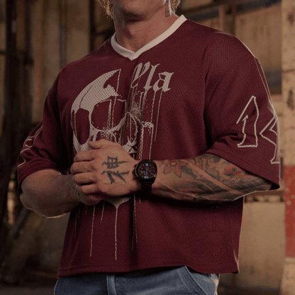 DRIPPY SKULL JERSEY BURGUNDY