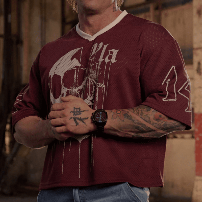 DRIPPY SKULL JERSEY BURGUNDY