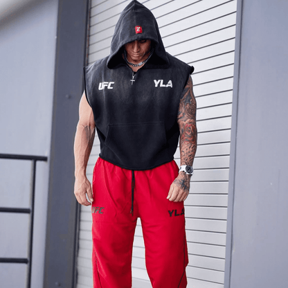 UFC CUT-OFF HOODIE BLACK