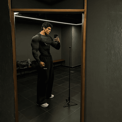 SUPERMAN COMPRESSION LONGSLEEVES BLACK