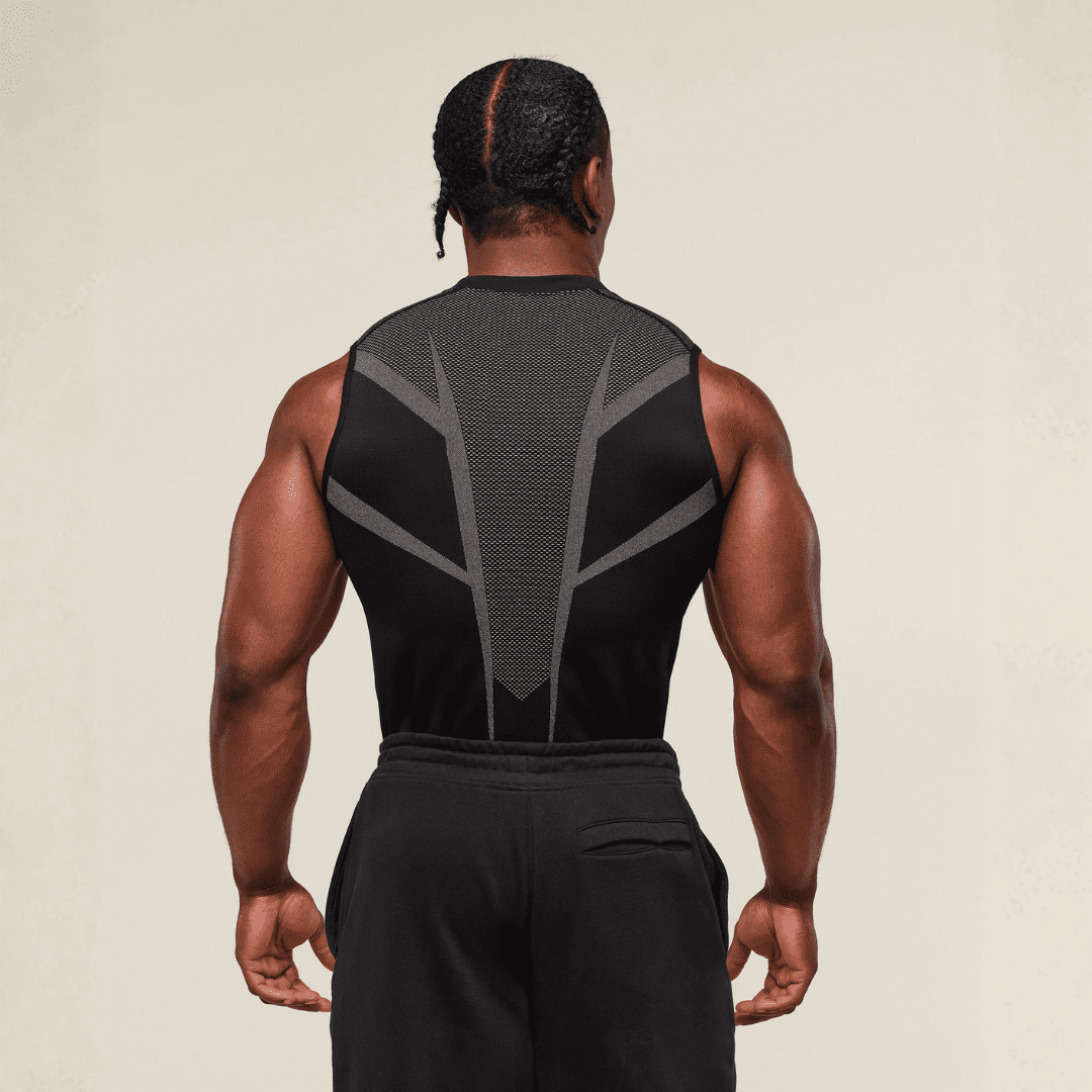 GYMSHARK ONYX 5.0 TANK - BLACK/LIGHT GREY