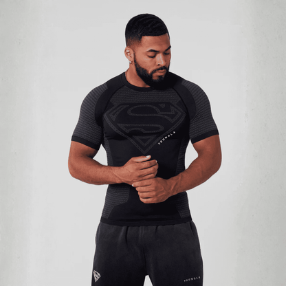 SUPERMAN COMPRESSION TEES BLACK