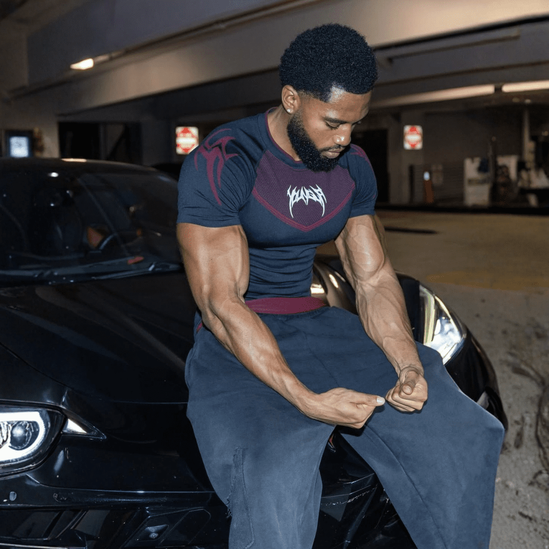 WARRIOR X COMPRESSION TEES BLACK/RED