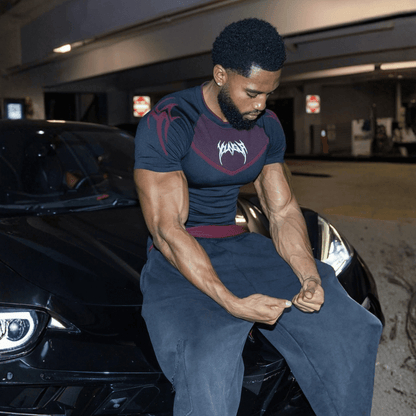 WARRIOR X COMPRESSION TEES BLACK/RED