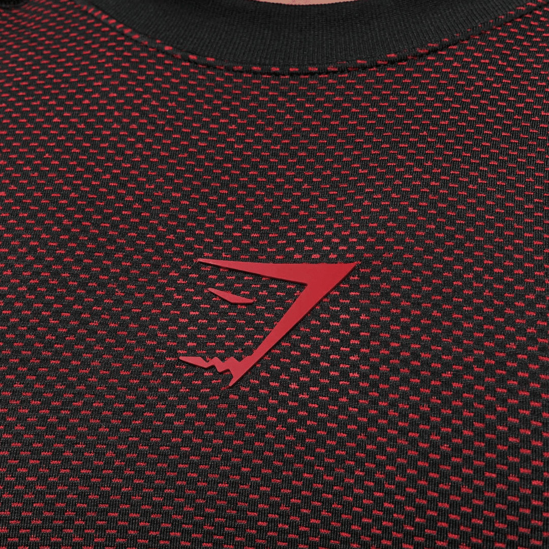 GYMSHARK ONYX 5.0 TANK - BLACK/CARMINE RED