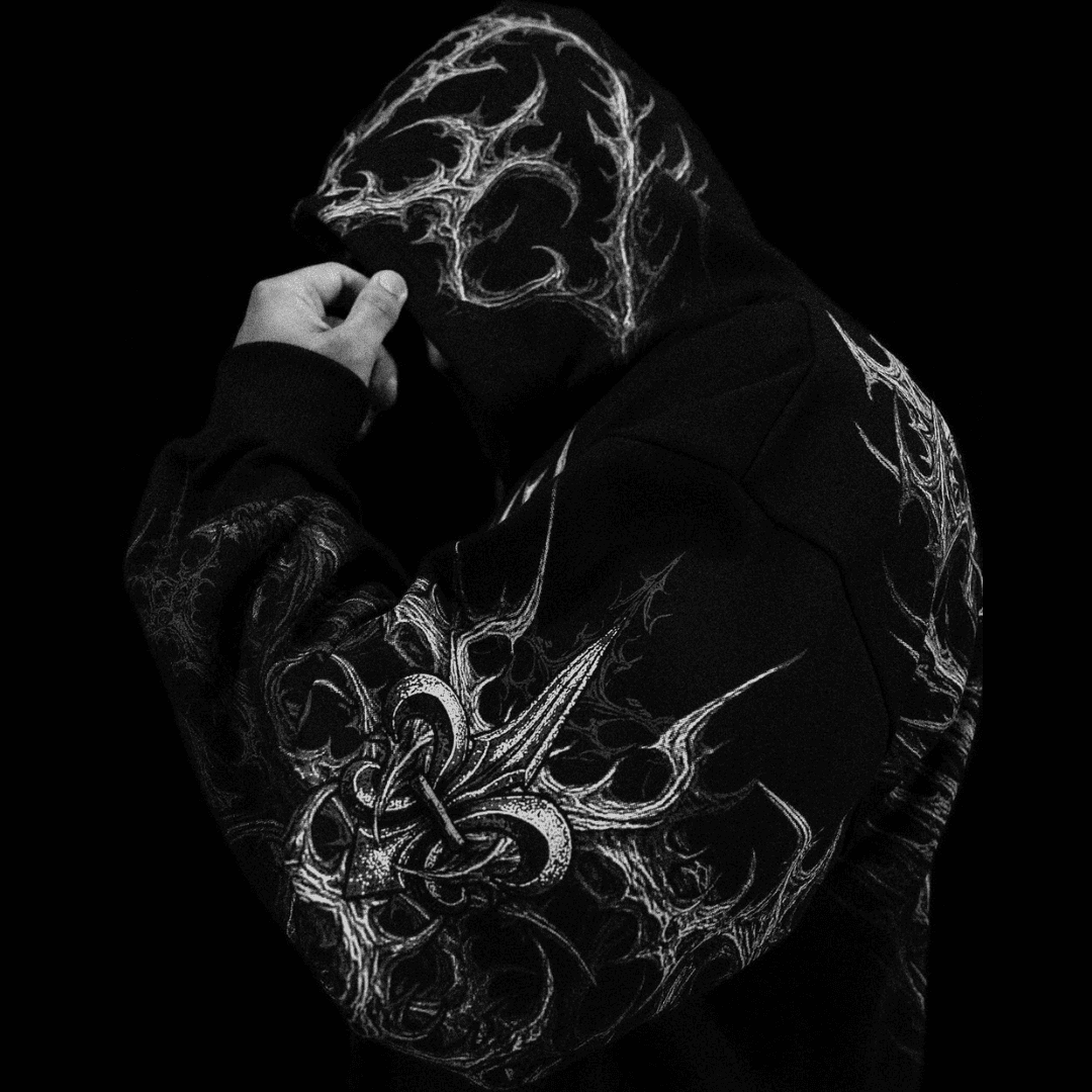 HEAVENLY KNIGHT OVERSIZED ZIP-UP HOODIE [MIDNIGHT]