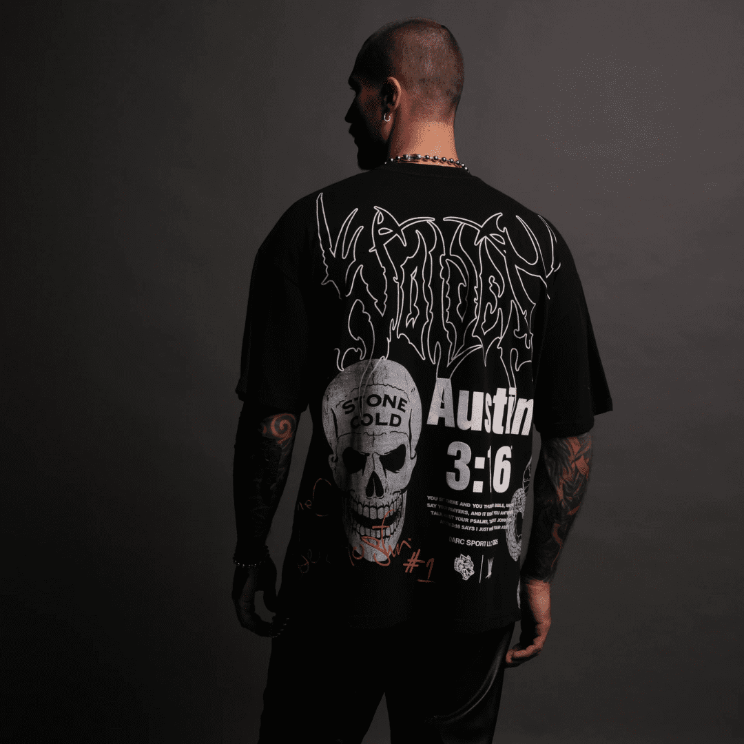 AUSTIN 3:16 "PREMIUM" OVERSIZED TEE IN BLACK