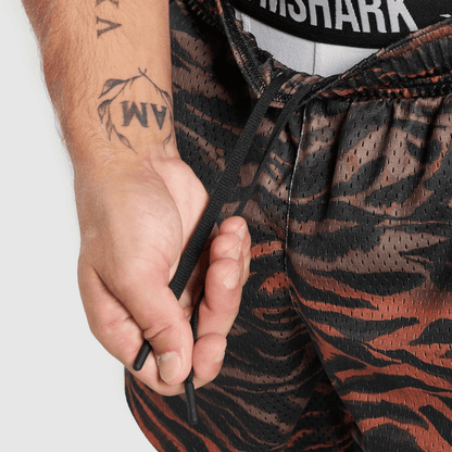PRINTED MESH 5″ SHORTS TERRACOTA ORANGE
