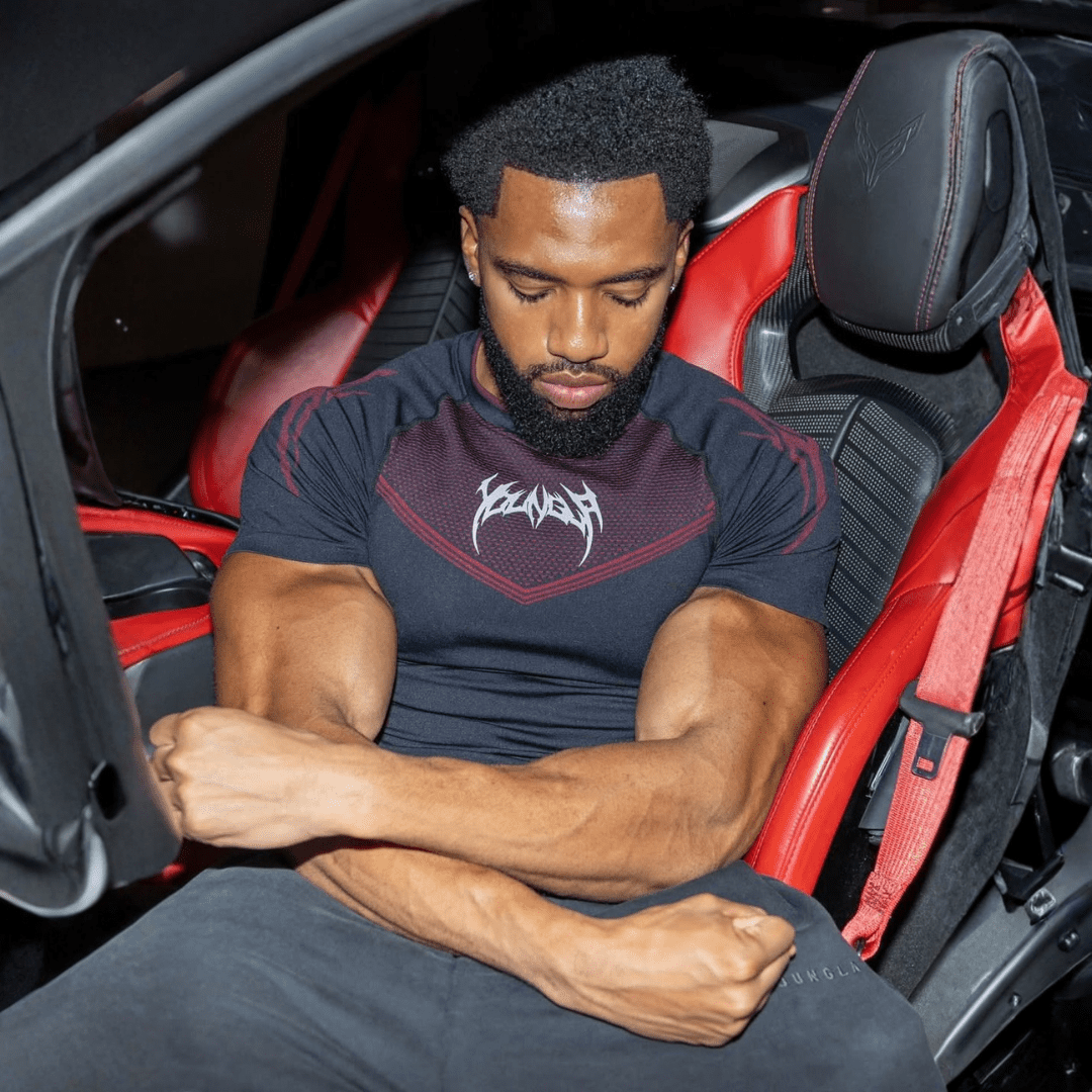 WARRIOR X COMPRESSION TEES BLACK/RED