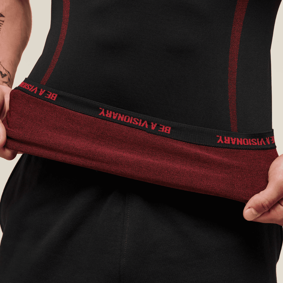 GYMSHARK ONYX 5.0 TANK - BLACK/CARMINE RED
