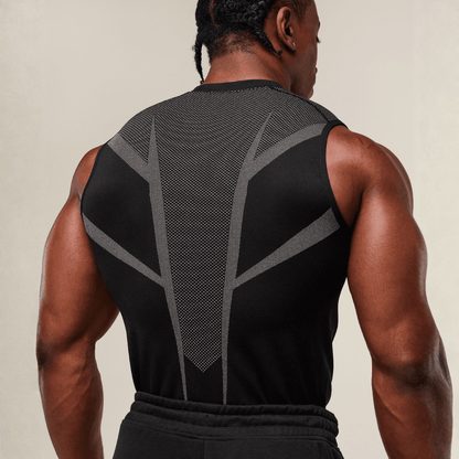 GYMSHARK ONYX 5.0 TANK - BLACK/LIGHT GREY