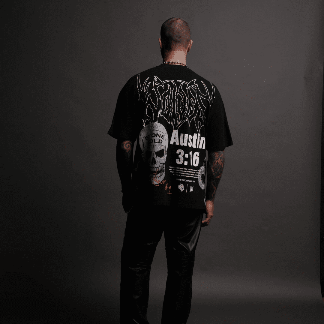 AUSTIN 3:16 "PREMIUM" OVERSIZED TEE IN BLACK