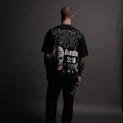 AUSTIN 3:16 "PREMIUM" OVERSIZED TEE IN BLACK
