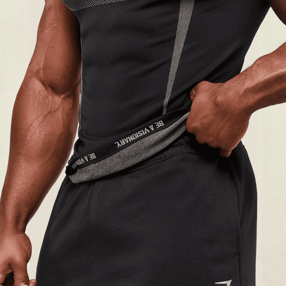 GYMSHARK ONYX 5.0 TANK - BLACK/LIGHT GREY