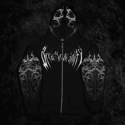 HEAVENLY KNIGHT OVERSIZED ZIP-UP HOODIE [MIDNIGHT]