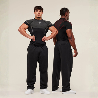 GYMSHARK ONYX 5.0 SEAMLESS T-SHIRT - BLACK/LIGHT GREY
