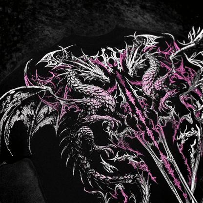 DRAGON BLADE OVERSIZED T-SHIRT [BLOSSOM PINK]