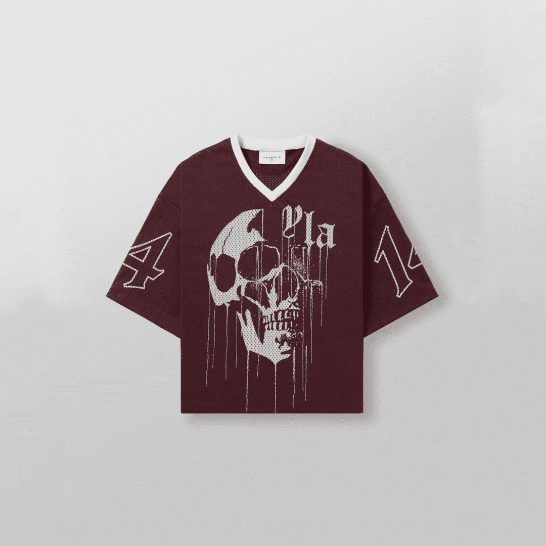 DRIPPY SKULL JERSEY BURGUNDY