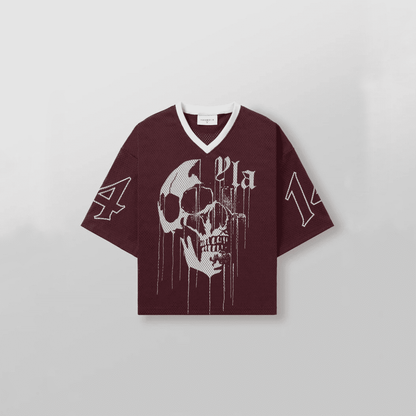 DRIPPY SKULL JERSEY BURGUNDY