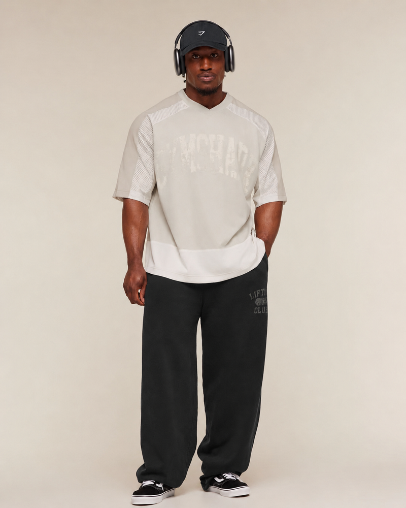 COLLECTIVE MESH WORDMARK JERSEY - TINTED WHITE/SOFT WHITE/PEBBLE GREY