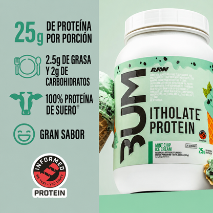 BUM ITHOLATE PROTEIN - MINT CHIP ICE CREAM (INCLUYE 2 PROTEIN BARS)