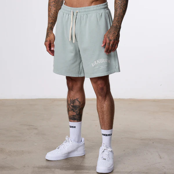 VANQUISH BETTER THAN YESTERDAY SWEAT SHORTS SAGE GREEN