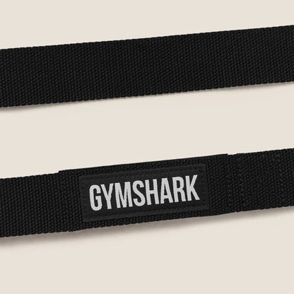 GYMSHARK SILICONE LIFTING STRAPS - BLACK/CARMINE RED