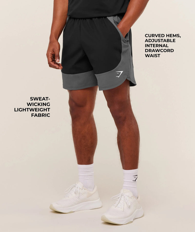 SPORT 25 BLOCK 7" SHORTS BLACK/DARK GREY