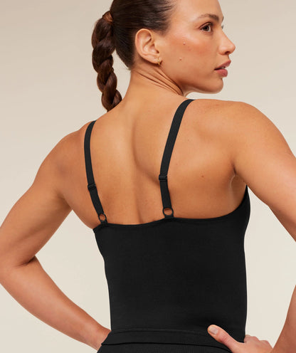 GYMSHARK RELAY SEAMLESS MIDI TANK - BLACK