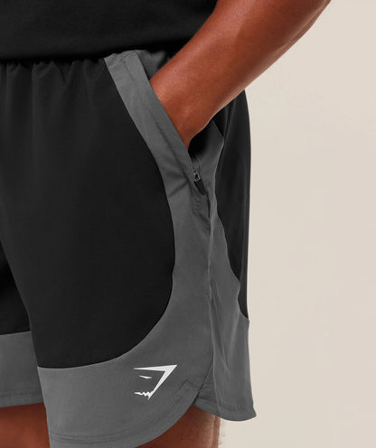 SPORT 25 BLOCK 7" SHORTS BLACK/DARK GREY